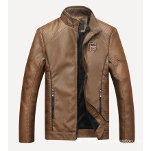 Men′s Slim Jacket Men Washed PU Leather Motorcycle Jacket Casual Jacket